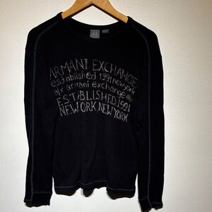 Armani Exchange Black Knit Pullover
